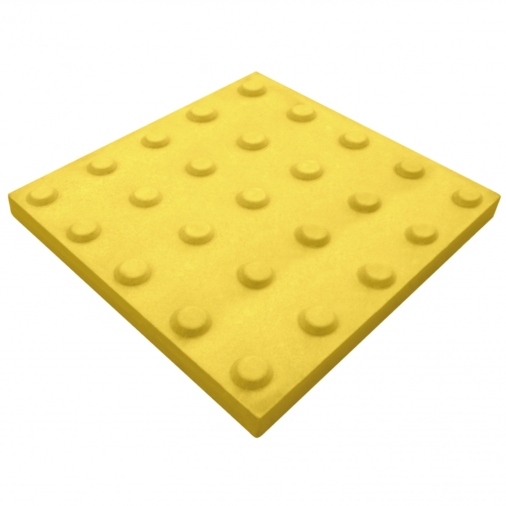 Piso Tátil Alerta Argamassa 25x25x2,5cm Amarelo Podotátil