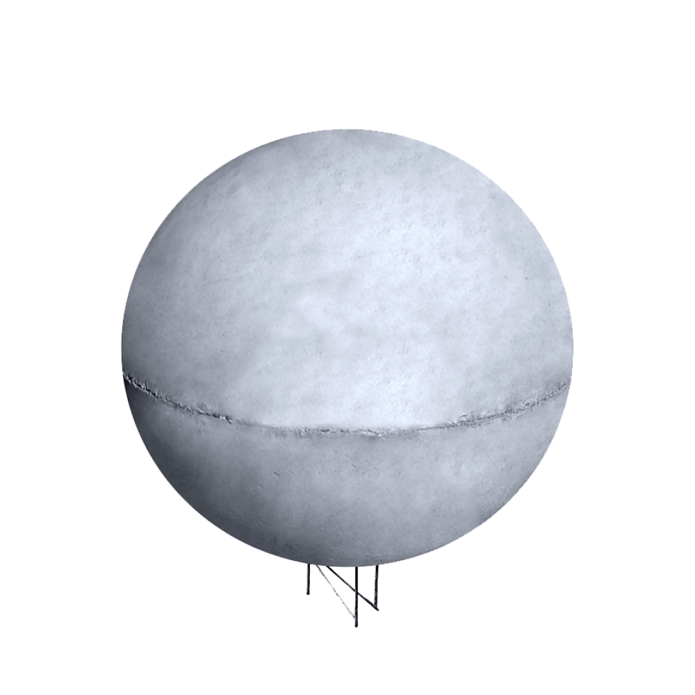 Esfera com Arranque 40cm Concreto Cinza Balizador