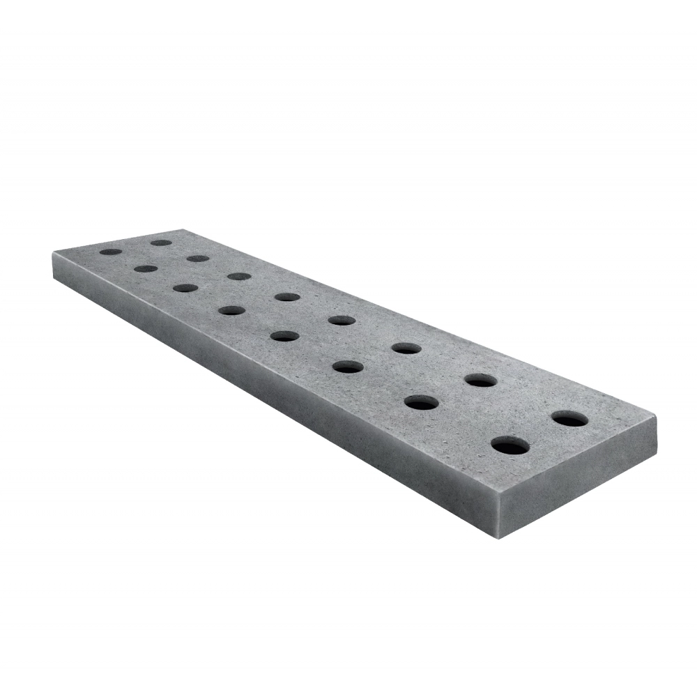 Grelha 16 Furos Concreto 25x100x5cm Cinza Ralo
