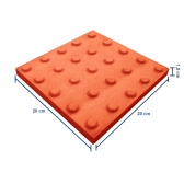 Piso Tátil Alerta Argamassa 20x20x2cm Terracota Podotátil