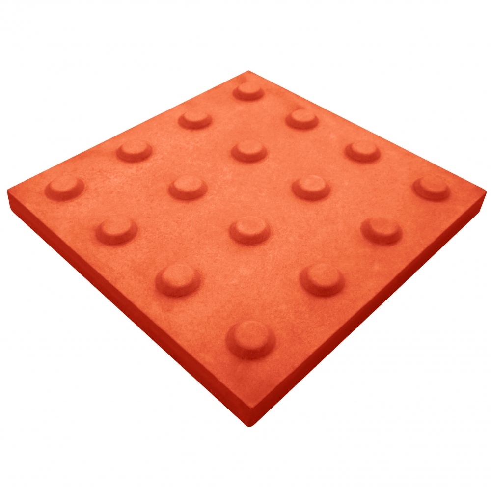 Piso Tátil Alerta Argamassa 20x20x2cm Terracota Podotátil