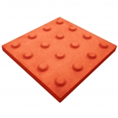 Piso Tátil Alerta Argamassa 20x20x2cm Terracota Podotátil