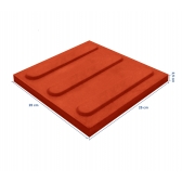 Piso Tátil Direcional Argamassa 25x25x2,5cm Terracota Podotátil
