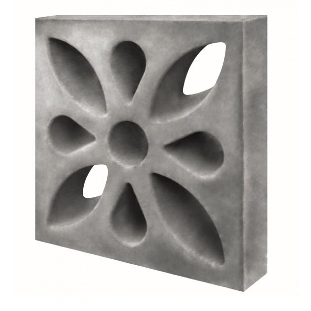 Elemento Vazado Flor Concreto 39x39x7cm Cinza Cobogó