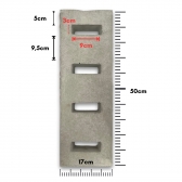 Grelha 4 Furos Concreto 17x50x6cm Cinza Ralo