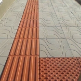 Piso Tátil Alerta Argamassa 25x25x2,5cm Terracota Podotátil