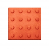 Piso Tátil Alerta Argamassa 20x20x2cm Terracota Podotátil