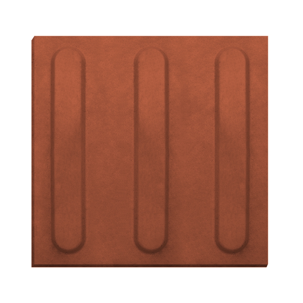 Piso Tátil Direcional Argamassa 25x25x2,5cm Terracota Podotátil