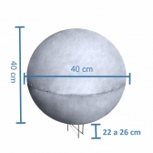 Esfera com Arranque 40cm Concreto Cinza Balizador