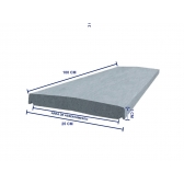 Rufo com Pingadeira em Argamassa 3x25x100cm Cinza Capa para Muro